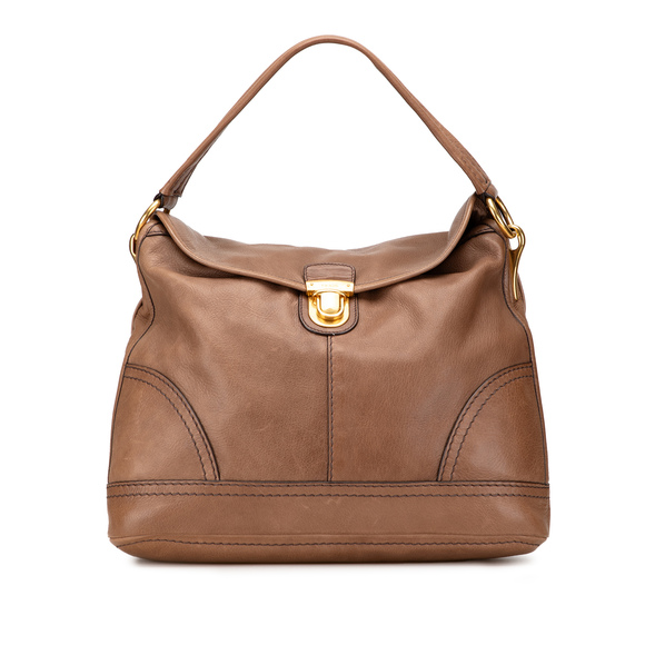 Pre-Loved Prada Cervo Shine Flap Hobo - Picture 1 of 11